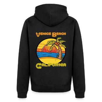 Venice Beach Sunset Holiday California Pa - Veste à capuche bio Premium Unisexe - noir - Dos - Nico (187cm)