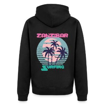 Palm Surf Zansibar Beach Holiday Island Sun - Veste à capuche bio Premium Unisexe - noir - Dos - Nico (187cm)