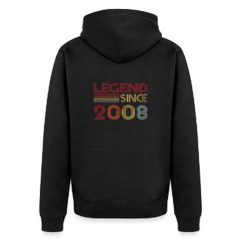 2008 Birthday Legend depuis Retro Vintage - Veste à capuche bio Premium Unisexe - noir - Dos - Nico (187cm)