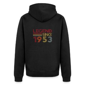 1953 Geburtstag Legend since Retro Vintage - Unisex Premium Bio Zip Hoodie - Schwarz - Hinten - Nico (187cm)