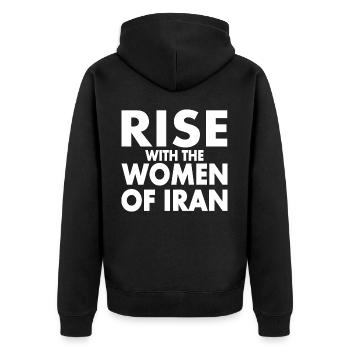 Rise with the women of iran - Veste à capuche bio Premium Unisexe - noir - Dos - Nico (187cm)