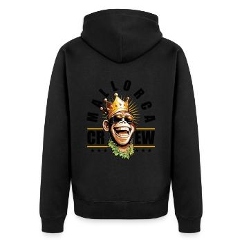 Mallorca Crew King Monkey Party Saying - Unisex Premium Organic Zip Hoodie - black - Back - Nico (187cm)