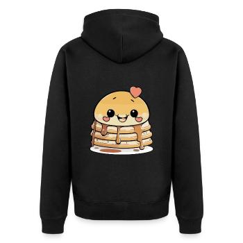 Pancake Comic - Unisex Premium Organic Zip Hoodie - black - Back - Nico (187cm)