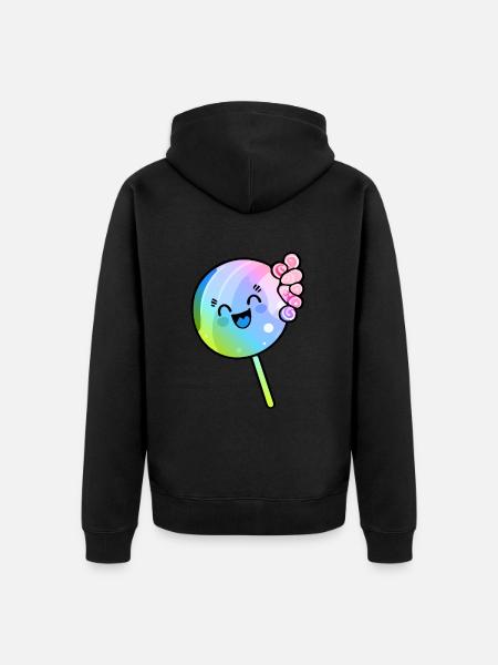 Lollipop Comic Bunt - Unisex Premium Bio Zip Hoodie - Schwarz