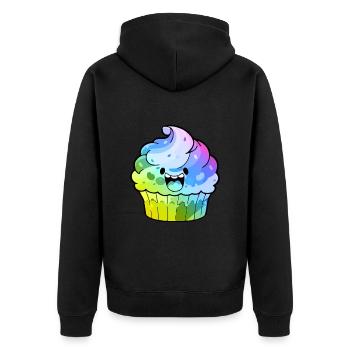 Muffin Comic Colorful - Unisex Premium Organic Zip Hoodie - black - Back - Nico (187cm)
