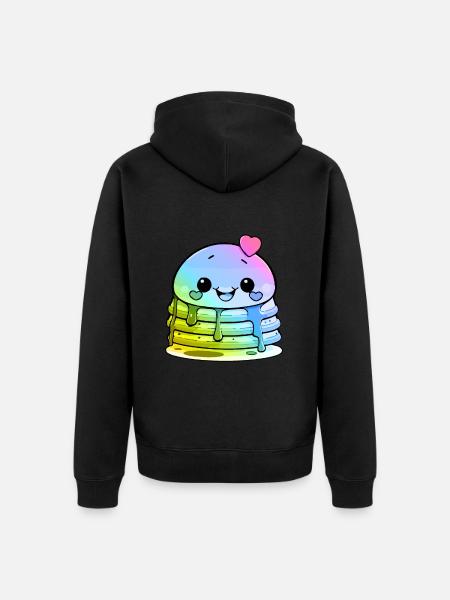 Pancake Comic Bunt - Unisex Premium Bio Zip Hoodie - Schwarz