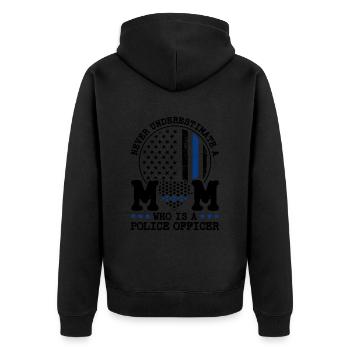 Polizei Polizist Polizeibeamte - Unisex Premium Bio Zip Hoodie - Schwarz - Hinten - Nico (187cm)