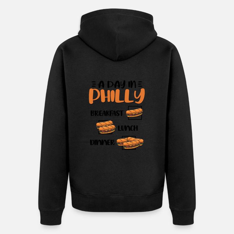 Philly Breakfast Sandwich - Unisex Premium Bio Zip Hoodie - undefined