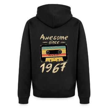 1967 Anniversaire 1967 Né Cadeau d’anniversaire - Veste à capuche bio Premium Unisexe - noir - Dos - Nico (187cm)