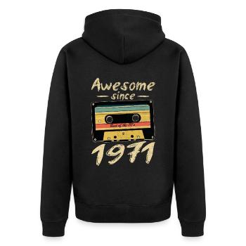 1971 Anniversaire 1971 Né Cadeau d’anniversaire - Veste à capuche bio Premium Unisexe - noir - Dos - Nico (187cm)