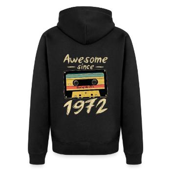 1972 Anniversaire 1972 Né Cadeau d’anniversaire - Veste à capuche bio Premium Unisexe - noir - Dos - Nico (187cm)