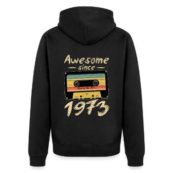 1973 Anniversaire 1973 Né Cadeau d’anniversaire - Veste à capuche bio Premium Unisexe - noir - Dos - Nico (187cm)