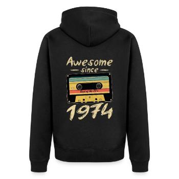 1974 Anniversaire 1974 Né Cadeau d’anniversaire - Veste à capuche bio Premium Unisexe - noir - Dos - Nico (187cm)