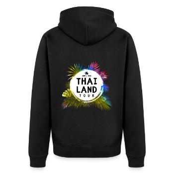 Voyage en Thaïlande Coloré - Veste à capuche bio Premium Unisexe - noir - Dos - Nico (187cm)