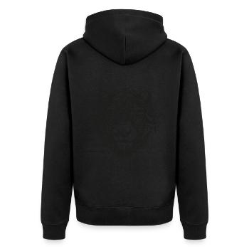 Tiger Mandala Boho - Unisex Premium Bio Zip Hoodie - Schwarz - Hinten - Nico (187cm)