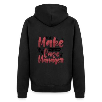 Birth Worker - Unisex Premium Bio Zip Hoodie - Schwarz - Hinten - Nico (187cm)