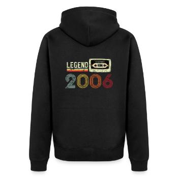 2006 Birthday Vintage Cassette - Veste à capuche bio Premium Unisexe - noir - Dos - Nico (187cm)