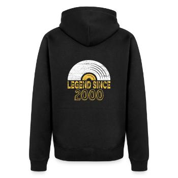 2000 Birthday Vinyl Legend depuis - Veste à capuche bio Premium Unisexe - noir - Dos - Nico (187cm)