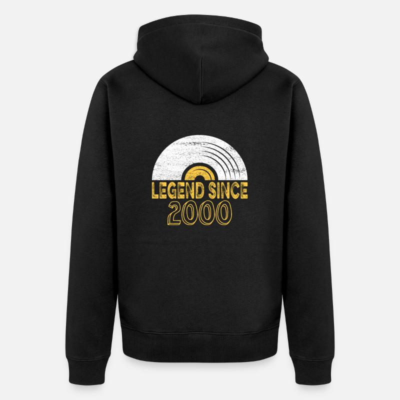 2000 Birthday Vinyl Legend depuis - Veste à capuche bio Premium Unisexe - noir