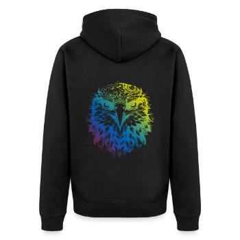 Adler Mandala Boho - Unisex Premium Bio Zip Hoodie - Schwarz - Hinten - Nico (187cm)