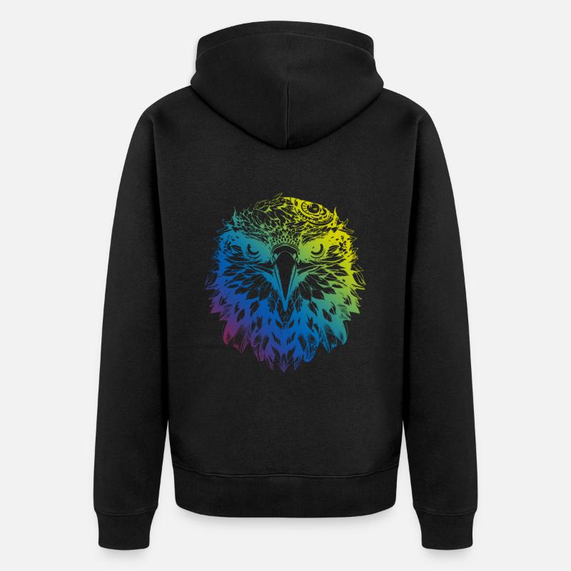 Adler Mandala Boho - Unisex Premium Bio Zip Hoodie - Schwarz