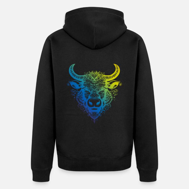 Bull Mandala Boho - Veste à capuche bio Premium Unisexe - noir
