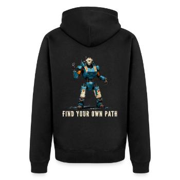 Find Your Own Path 2 - Unisex Premium Organic Zip Hoodie - black - Back - Nico (187cm)