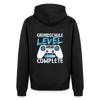 Grundschule Abschluss Grundschulabschluss Junge - Unisex Premium Bio Zip Hoodie - Schwarz - Hinten - Nico (187cm)