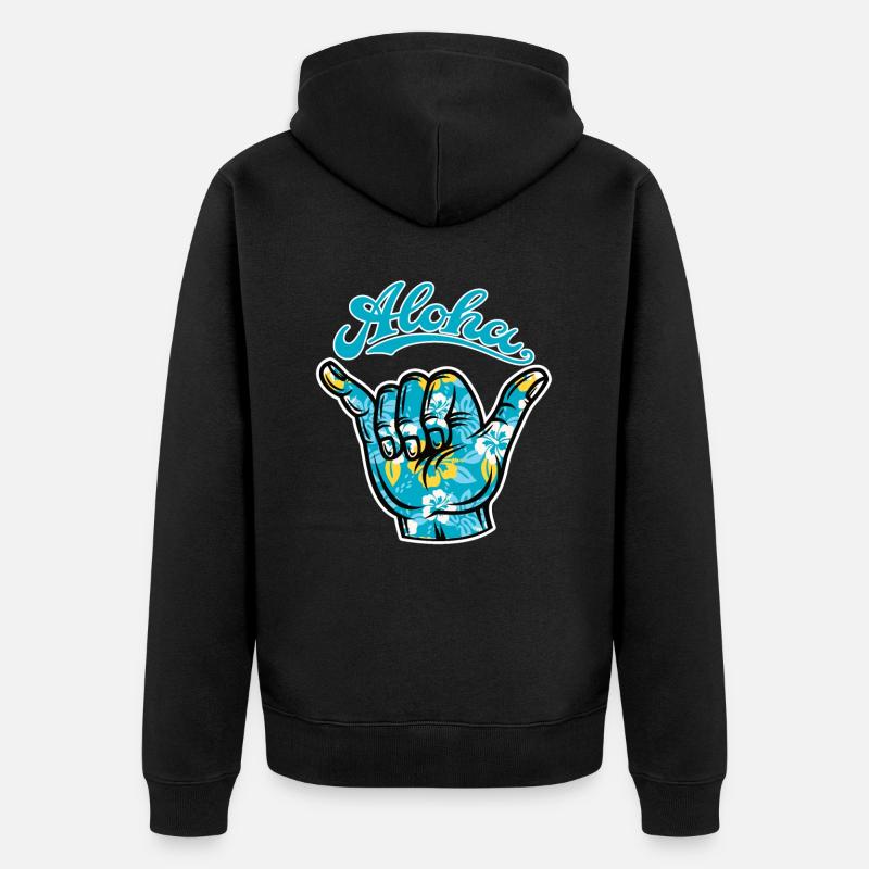 4 Aloha Shaka - Veste à capuche bio Premium Unisexe - noir
