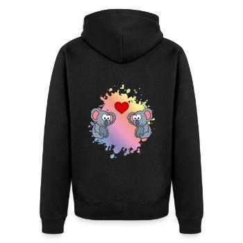 Koala Comic Couple Amour - Veste à capuche bio Premium Unisexe - noir - Dos - Nico (187cm)