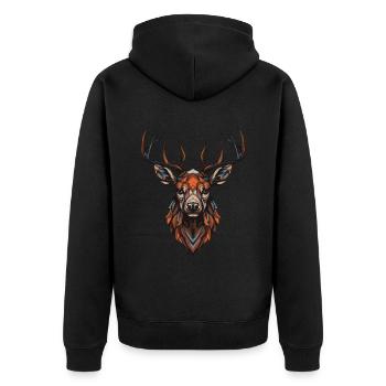 Portrait de cerf - Veste à capuche bio Premium Unisexe - noir - Dos - Nico (187cm)