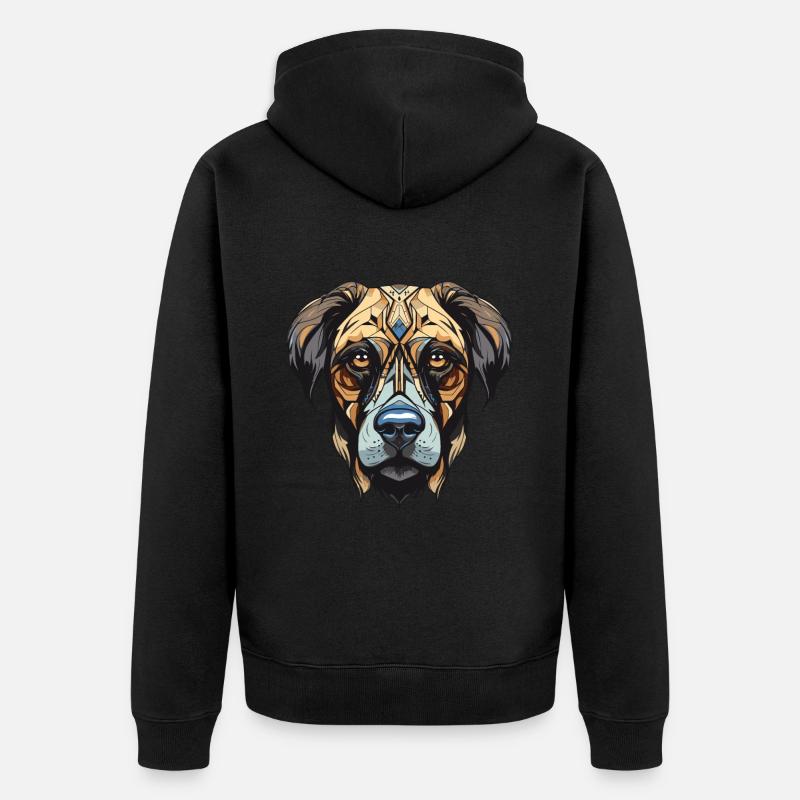 Portrait de chien Kangal - Veste à capuche bio Premium Unisexe - noir