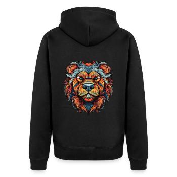 Portrait de chien Chow Chow - Veste à capuche bio Premium Unisexe - noir - Dos - Nico (187cm)