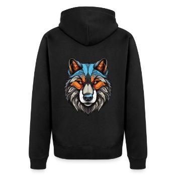 Portrait de chien Husky - Veste à capuche bio Premium Unisexe - noir - Dos - Nico (187cm)