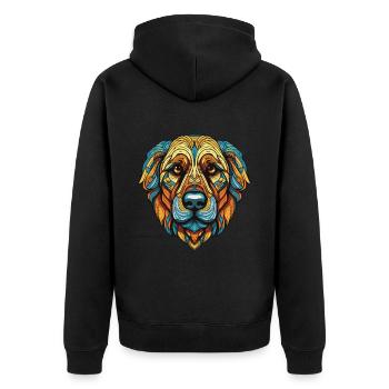Kangal Hund Portrait - Unisex Premium Bio Zip Hoodie - Schwarz - Hinten - Nico (187cm)
