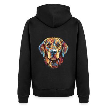 Portrait de chien Labrador - Veste à capuche bio Premium Unisexe - noir - Dos - Nico (187cm)
