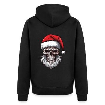 Santa Claus Skull - Unisex Premium Organic Zip Hoodie - black - Back - Nico (187cm)