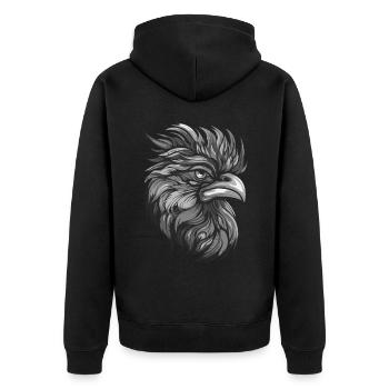 Coq Portrait Animal - Veste à capuche bio Premium Unisexe - noir - Dos - Nico (187cm)