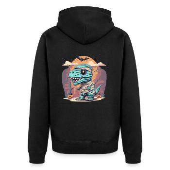 Tyrannosaurus Trex Halloween - Unisex Premium Organic Zip Hoodie - black - Back - Nico (187cm)