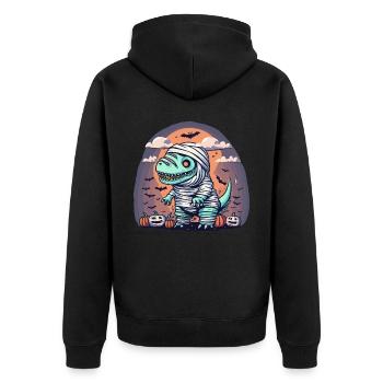Tyrannosaurus Trex Halloween - Unisex Premium Organic Zip Hoodie - black - Back - Nico (187cm)