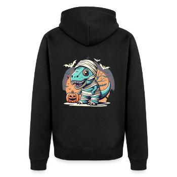 Tyrannosaurus Trex Halloween - Unisex Premium Bio Zip Hoodie - Schwarz - Hinten - Nico (187cm)