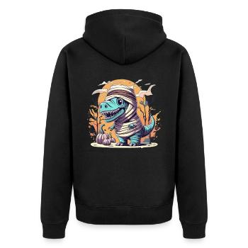 Tyrannosaurus Trex Halloween - Unisex Premium Organic Zip Hoodie - black - Back - Nico (187cm)