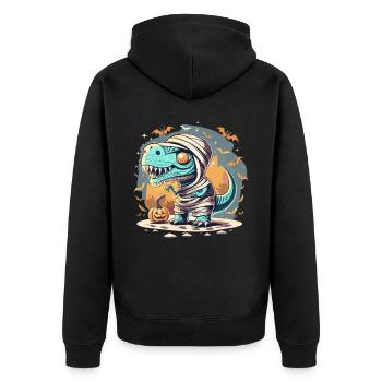 Tyrannosaurus Trex Halloween - Unisex Premium Organic Zip Hoodie - black - Back - Nico (187cm)