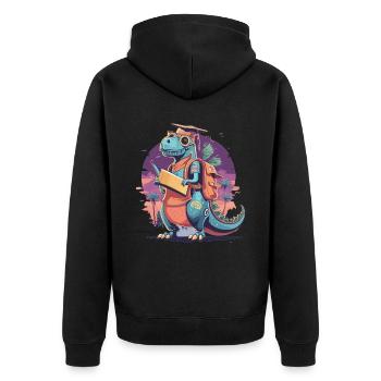 Enrollment Dinosaur Schoolchild Trex - Unisex Premium Organic Zip Hoodie - black - Back - Nico (187cm)
