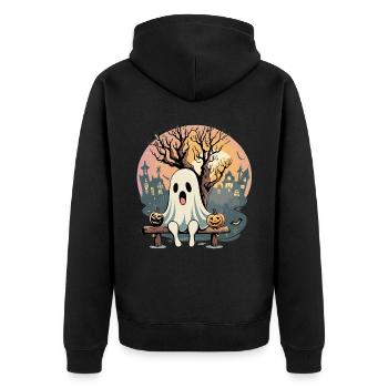 Joyeux halloween - Veste à capuche bio Premium Unisexe - noir - Dos - Nico (187cm)
