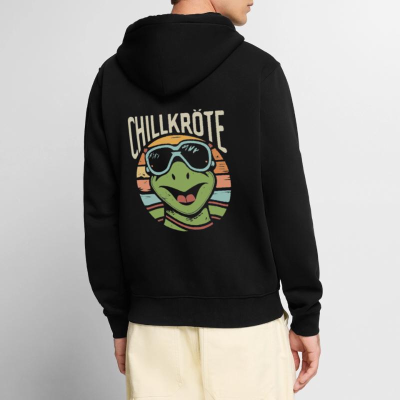 Relaxed Turtle Chill Toad Unisex Premium Organic Zip Hoodie