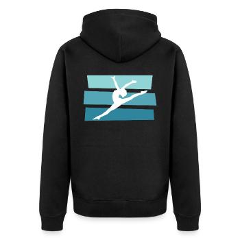 Kunstturnen - Unisex Premium Bio Zip Hoodie - Schwarz - Hinten - Nico (187cm)