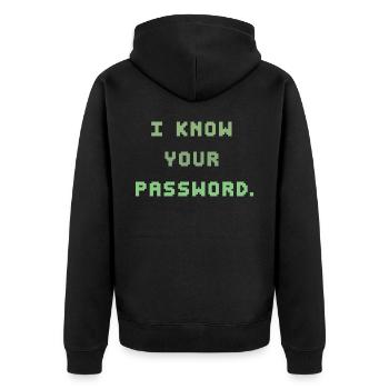 Virus Hacker - Unisex Premium Organic Zip Hoodie - black - Back - Nico (187cm)