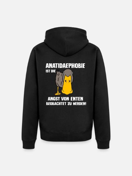 Anatidaephobie - Unisex Premium Bio Zip Hoodie - Schwarz