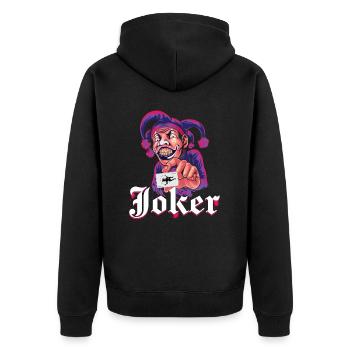 Carte Joker Violet - Veste à capuche bio Premium Unisexe - noir - Dos - Nico (187cm)